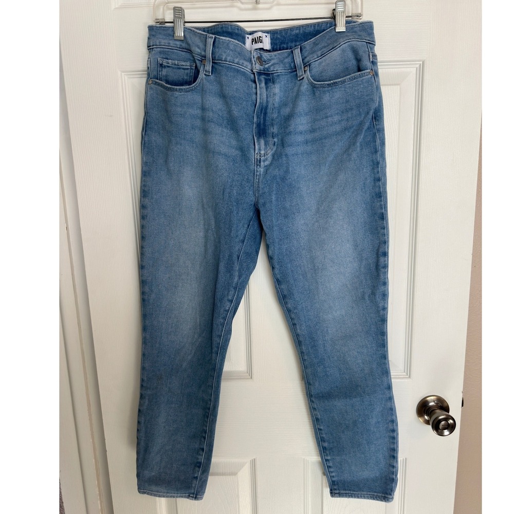 Paige,‎ Hoxton Ankle Jeans Medium Blue Stretch Denim 32 PETITE